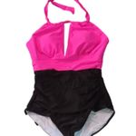 B2Prity Black And Pink One Piece Halter Swimsuit Size Medium Photo 0