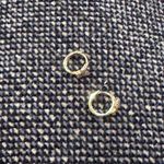 Yellow gold Huggies with butterfly with rhinestones Photo 2