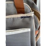 O'Beanie Striped Diaper Bag Backpack Navy White With Changing Pad Blue Photo 6