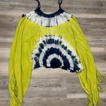 Boho style Green and navy blue tie Photo 1