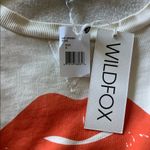 Wildfox kiss and tell crop oversized sweatshirt size small white with red Photo 5
