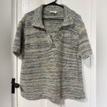 Haven Well Within Organic Cotton Linen Blend Spacedye Johnny Collar Sweater XL Photo 2