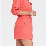 Knox Rose Women's Short Sleeve Gauze Romper Coral Size large Photo 0