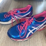ASICS  Women's Blue and Pink Running Shoes Photo 0