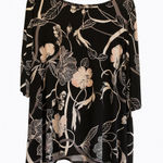 Alfani Floral Slip-On Dress – Size Large – Black with White & Pale Pink Accents Photo 0