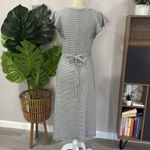 Gap Gray Sheath Midi Dress with Flutter Cap Sleeves Photo 4