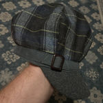 Nine West  Plaid‎ Newsboy Cap Hat Gray Blue Fashion Accessory Cute Photo 0