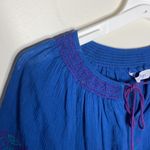 Great Northwest Clothing Company Great Northwest Indigo embroidered peasant blouse size S Photo 3