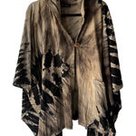 Emery Studio Tie Dye Hooded Poncho Cape Cardigan Cotton Boho Hippie Festival Brown Size undefined Photo 0