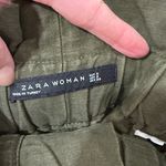 ZARA  Womens Khaki Green Paperbag Trousers Photo 2