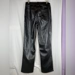 Good American  Black Leather Look Pants Photo 4