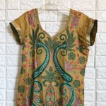 Custom made Sari Kurta tunic top or dress Salwar Kameez with diamonds embroidery Yellow Size M Photo 2