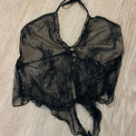 Black Lace Sheer Halter Top Photo 0