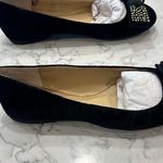 Lands End Black Velvet Studded Bow Slip On Flats Shoes Size 7.5 Photo 1
