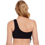 SALT + COVE Juniors Solid One Shoulder Swim Bikini Top Xsmall NEW Black Size XS Photo 1