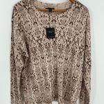 Charter Club Luxury 100% Cashmere Snake Print Crew Neck Sweater XL Photo 0