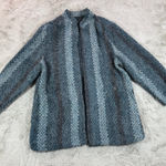 Vintage Jon Woods New York Blue Textured Knit Sweater Jacket Open‎ Front L/XL Size L Photo 0