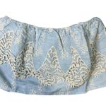 Sans Souci Baby Blue Embroidered Lace Tube Top Large Photo 4