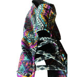 No Boundaries Tribal Print One Piece Swimsuit Plunge‎ Neckline Tie Straps Size M Photo 3