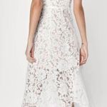 Lulus NWOT   White Lace Midi Dress size small Photo 3