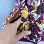 Ava & Viv  Floral Quilted Purple Yellow Zip Up Sweater Jacket Photo 6