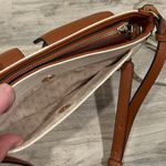 London Fog NEW  Evelyn Medium Crossbody Purse Bag Cream Canvas Tan Faux Leather Photo 10