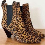 Veronica Beard calf hair animal print brown black mid heel ankle boots 9.5 Photo 1