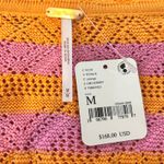 Free People  NWT Benny Knit Striped Crochet Knit Cropped Cardigan Sweater M Photo 5