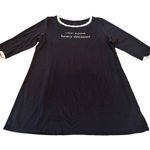 Kate Spade‎ Intimates Black Night Shirt Gown Light Sleeper Heavy Dreamer Size XL Photo 0