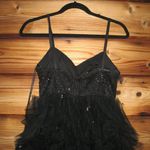 Mac Duggal 27119 Womens Sequin Mini with High Low Ruffle Tiered Train Dress Gown Photo 9