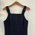 Club Monaco Self Buckle Women’s Check Crop Jumpsuit Navy Size 10 Retail $289 Photo 3