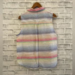 BeachLunchLounge Women’s Beach Lunch Lounge multi-colored linen blend striped sleeveless top L Photo 1