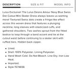 Lulus NEW  Navy Blue Swiss Dot Cutout Mini Dress Long Sleeve V-Neck Womens L Photo 8