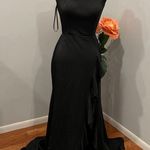 La Femme  Prom Dress 28294 Black Flutter Slit Gown 10 Photo 1