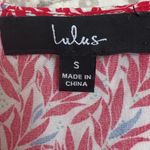 Lulus  Red and White Leaf‎ Print Romper Size Small Photo 3