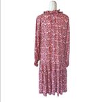 NWT O.P.T. X Anthropologie Floral Poppy Ruffle Tired Bohemian Midi Dress Red Photo 8