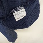 Bryn Walker  100% Cotton Navy Blue Ruffled Tie Front Lagenlook Cardigan Photo 5