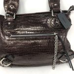 DESMO brown croc embossed biker bag, Italy Photo 5