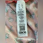 ASOS Shirred Red Ditsy Floral Faux Wrap Dress Size 6 Photo 6