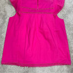 J.Crew  Flutter-Sleeve Crocheted Lace Top Embroidered Pink Barbie Size S Photo 7