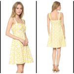 Diane Von Furstenberg  Women's‎ Luxe Lace Up Henna Diamonds Dress Yellow Size 6 Photo 1
