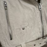 BLANK NYC White Sand Suede Leather Moto Cropped Jacket Used Medium Photo 3