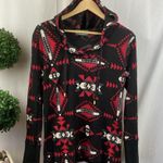 Ralph Lauren  Black & Red Tribal Print Long Sleeve Hoody Sweater L Photo 1