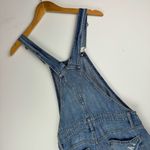 American Eagle Womens Shortalls Sz XS Light Medium Wash Distressed Relaxed Fit Photo 12