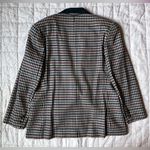 Talbots Vintage Green Red Plaid & Green Suede Collar Blazer Holiday Christmas-14 Photo 4