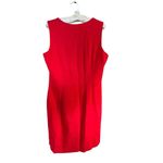 VTG 80s Damon II Red Sleeveless Button Down Sheath Dress Size 12 Made In Mexico Photo 4