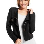 CAbi MOTO KNIT PONTE CROP Black Women's Jacket S 615 Photo 2