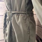 Nordstrom Caslon Green Long Sleeve Tie Waist Dress Photo 5