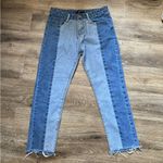 Forever 21  Two Tone Patchwork Raw Hem Jeans Size Medium Photo 0