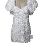 ASOS LUXE 3D floral corset mini dress with puff sleeves in white sz 6 Photo 1